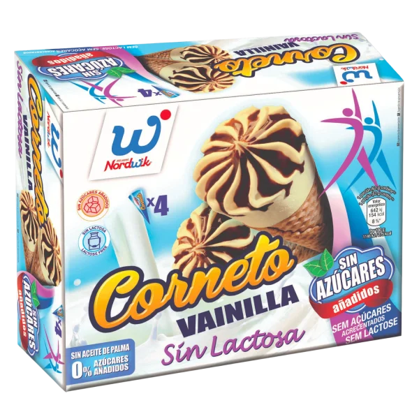 CORNETO VAINILLA 4U / SIN LACTOSA SIN AZÚCAR