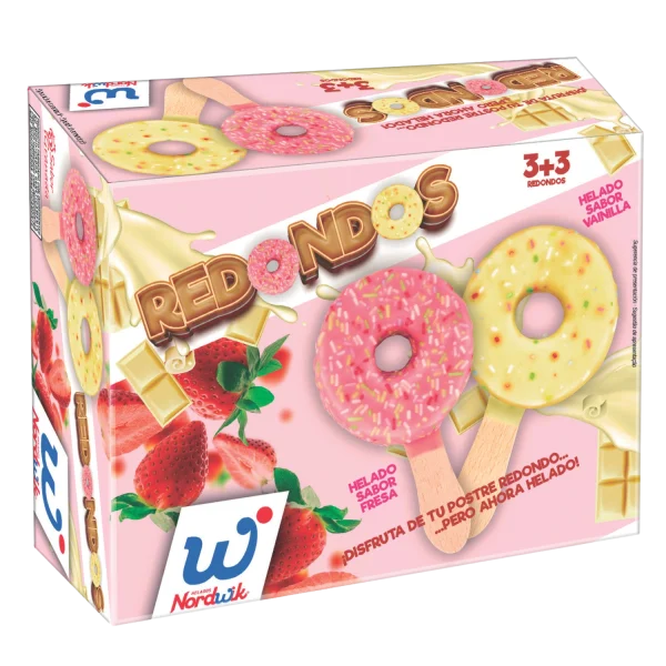 REDONDOS CHOCOLATE BLANCO Y FRESA 3+3 UDS